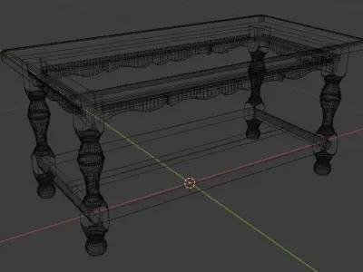 antique table 3D model 3D model