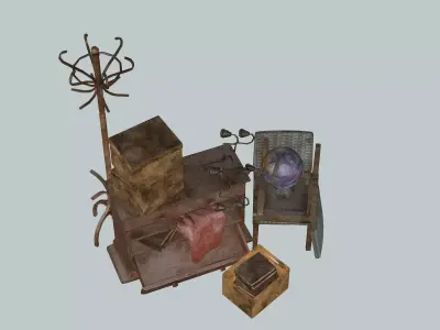 Debris Groundfill Junk Trash Game Ready Low-Poly 3D Model Low-poly 3D model