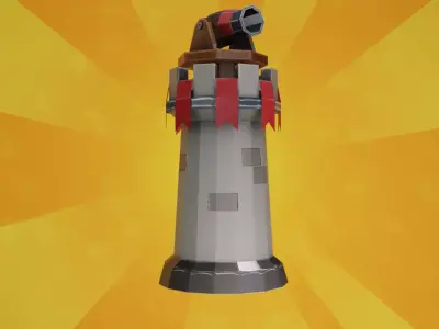 Stylized Tower Low-poly 3D model