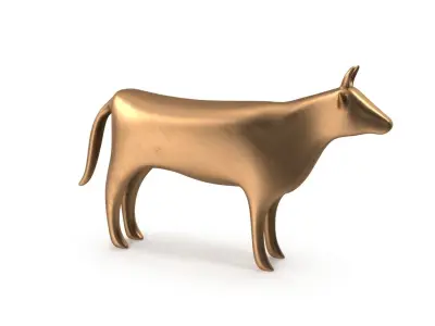 Cow PBR gold bull Low-poly 3D model