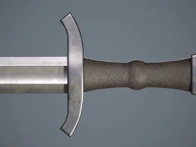 One-handed sword with scabbard Low-poly 3D model buy