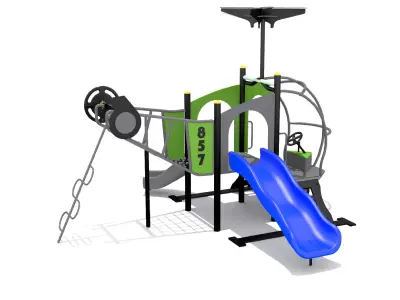 Playground- Helicopter Chopper Playset Low-poly 3D model
