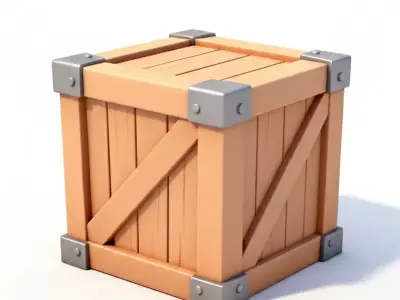 Stylized Industrial Wooden Crate 3D Model 3D Model Low-poly 3D model