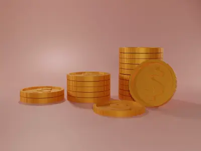 Coin 3D Model gold coins 3D model