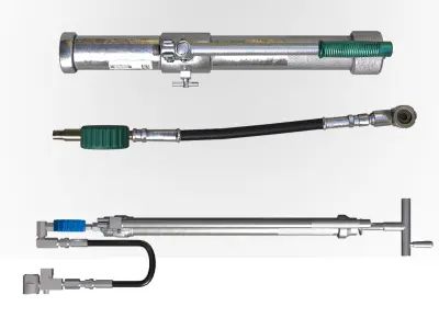 Manual Hydraulic Grease Gun with Pressure Gauge Low-poly 3D model