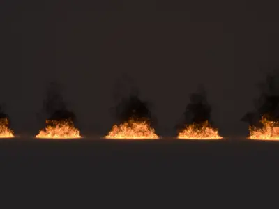 Volumetric Thick Smoke Oil Fire VDB Set for Blender 3D model