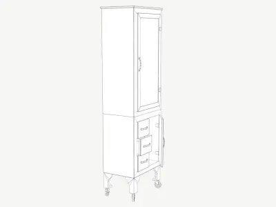 Rolling Cabinet Low-poly 3D model