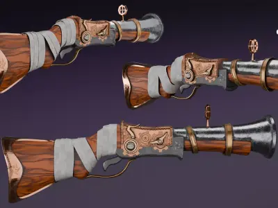 Steampunk Gun 3D model get