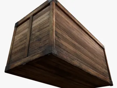 Retro Wooden Crate Game Ready PBR Textures Low-poly 3D model