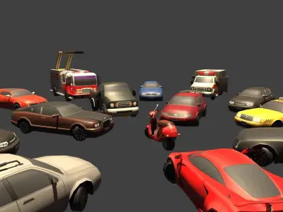 Lowpoly vehicle pack Low-poly 3D model purchase