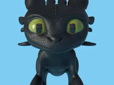 Baby Toothless Low-poly 3D model