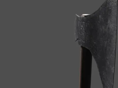 Norse-Gaelic Axe Low-poly 3D model Low-poly 3D model