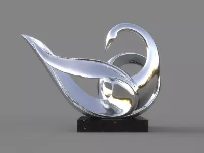 swan sculpture 3D model buy