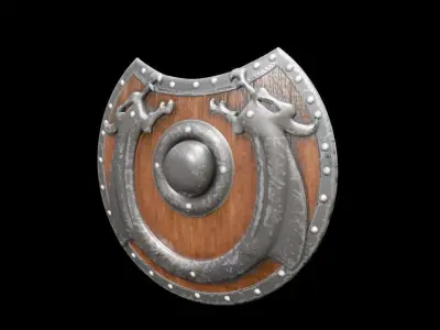 medieval viking shield  Low-poly 3D model