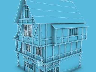 Medieval Building 21 Tavern Low-poly 3D model