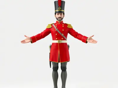 Royal Guard Character Rigged and Animated Low-poly 3D model