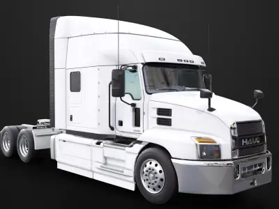 Heavy Truck Chassis 05 Generic White Interior All PBR Unity UE Textures 3D model