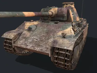 Panther tank Low-poly 3D model