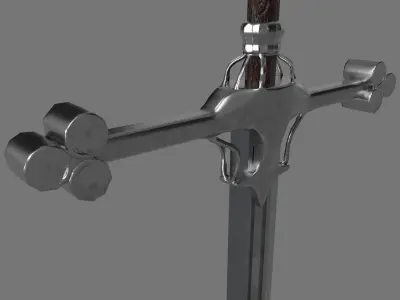 Sword Low-poly 3D model 17