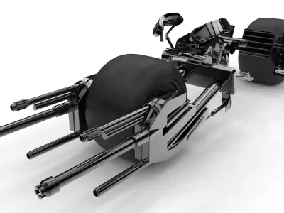 Batpod motorcycle with guns 3D print model