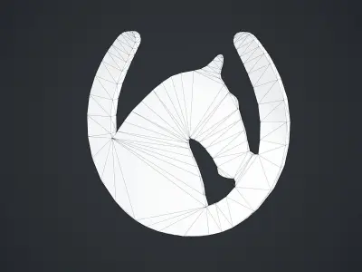 Military Horseman Badge Low-poly 3D model