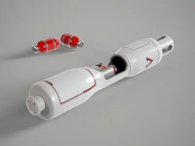 Futuristic SciFi medical injector Low-poly 3D model