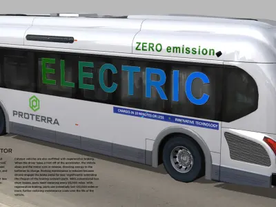 Proterra EcoRide BE35 Electric bus Low-poly 3D model