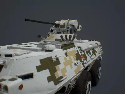ZSL-92A military vehicle with camouflage Low-poly 3D model