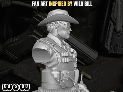 The Sheriff Bust Fan Art inspired by Wild Bill 3D print model purchase