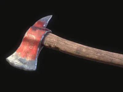 Fire Axe Low-poly 3D model buy