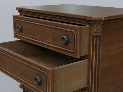 Cabinet chest of drawers Low-poly 3D model purchase