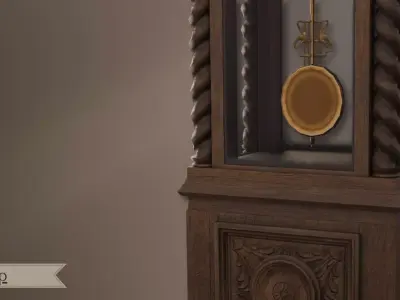 Tall Clock - Antique Tall Clock 3D Lowpoly model Low-poly 3D model