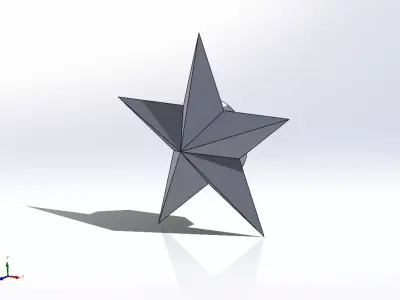 Five point Star pin Free 3D model