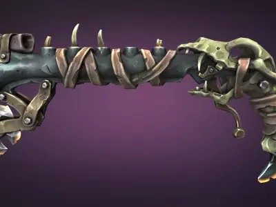 Desert musket Low-poly 3D model