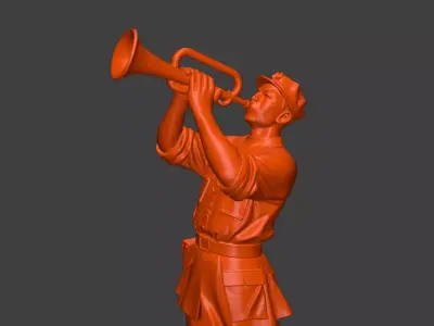 Military sculpture warrior  military battle war hero  soldier 3D print model