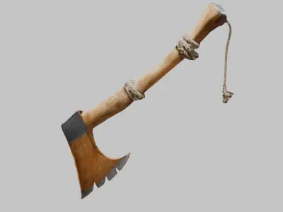 Wooden Axe Low-poly 3D model purchase