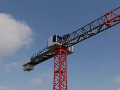 Flat Top Tower Crane 3D model