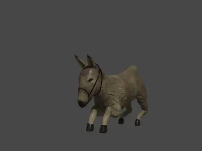 The donkey Low-poly 3D model