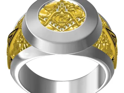 Antique Alfa G Diamond Wedding Ring 3D print model