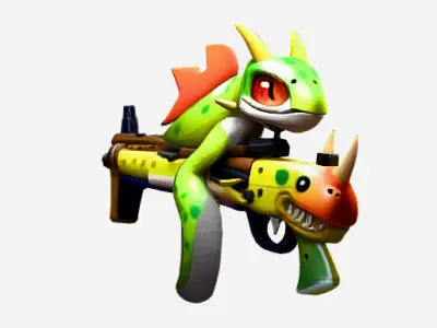 Pack of 10  Gun Model   High on Life Style 3D model