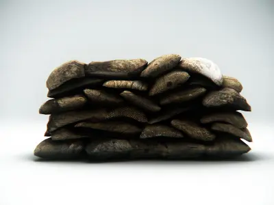 Sandbag Barrier Low-poly 3D model