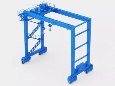 Industrial Port Gantry Crane And Container Handling System 3D model