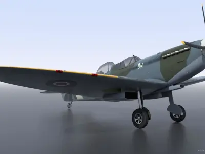SPITFIRE TR MK9 - Rigged Low-poly 3D model