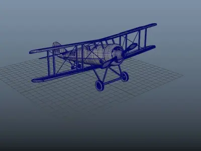 Airplane old Low-poly 3D model