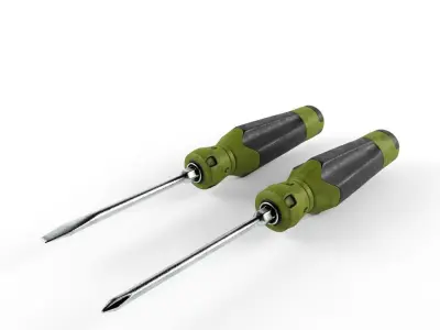 Phillips and Straight Screwdriver 3D model