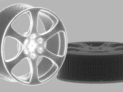 Alloy rim for car 3D model
