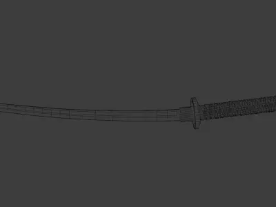 Katana Low-poly 3D model 16