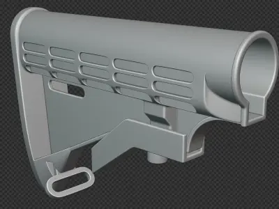 AR-15 Mil-Spec Stock Low-poly 3D model