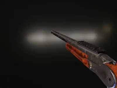 700 Nitro Express Hunting Gun Low-poly 3D model