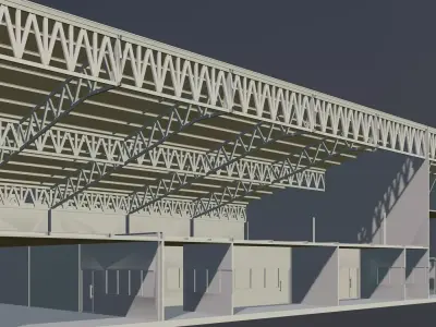 Warehouse in section cut 3D model purchase
